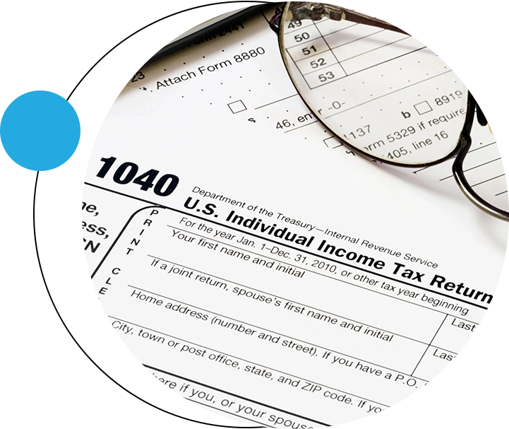 A pair of glasses sitting on top of an irs form.